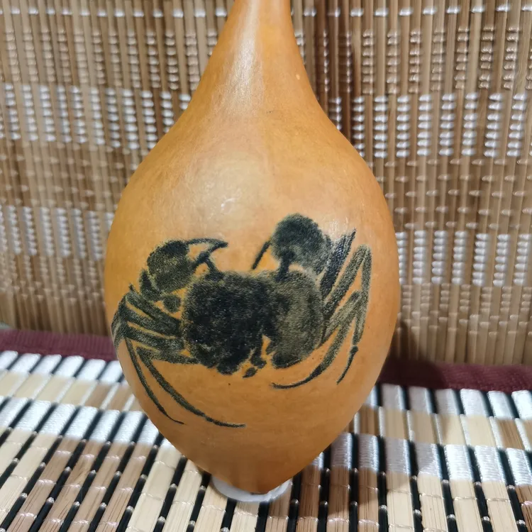 手把件纯手工打造，葫芦针刺金蟾