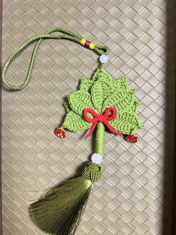手工钩织 去晦气 柚子叶挂件车挂