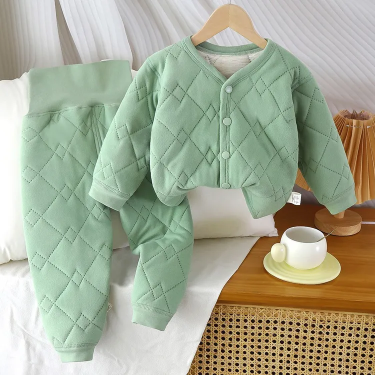 宝宝无骨保暖套装婴儿加厚秋冬家居服内衣男女儿童秋衣护肚睡衣