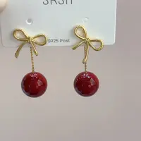 非金属亚克力耳饰 L964蝴蝶结流苏耳饰