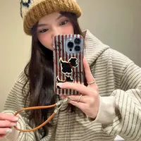 条纹小狗适用17promax手机壳16promaxVIVO华为OPPO小米15一加女壳