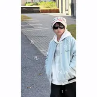 【RICEMIFANG】｜学院蓝｜儿童冬季宽松加厚呢料棒球服