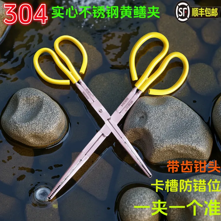 304加厚防滑不锈钢黄鳝夹子泥鳅螃蟹赶海专用工具