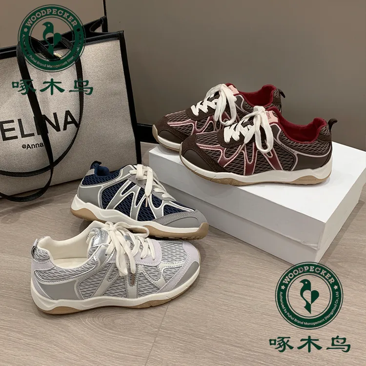 啄木鸟品牌德训鞋女运动风韩版透气百搭秋季鞋子时尚休闲鞋秋季鞋