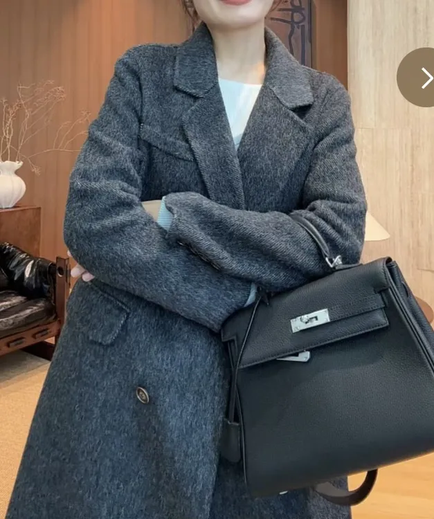 【正肩西装领】羊毛兔毛小个子双面手工羊毛大衣气质百搭时尚秋冬款