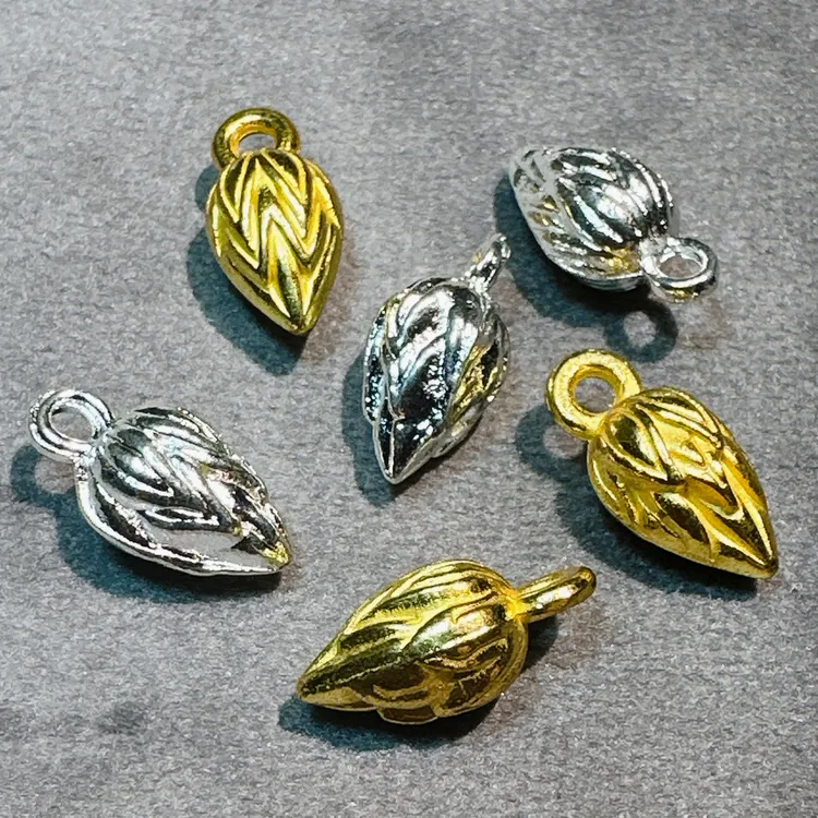 10×6mm新中式国风金属麦穗金银色旗袍唐装汉服古装辅料配饰扣子