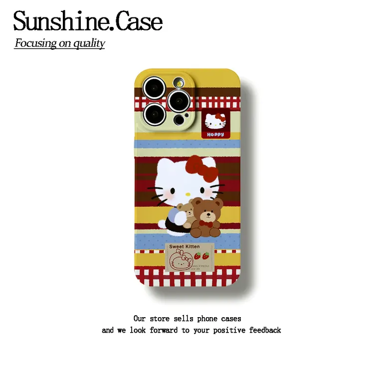 条纹KT软壳适用苹果oppo华为vivo小米手机壳防摔全包ins