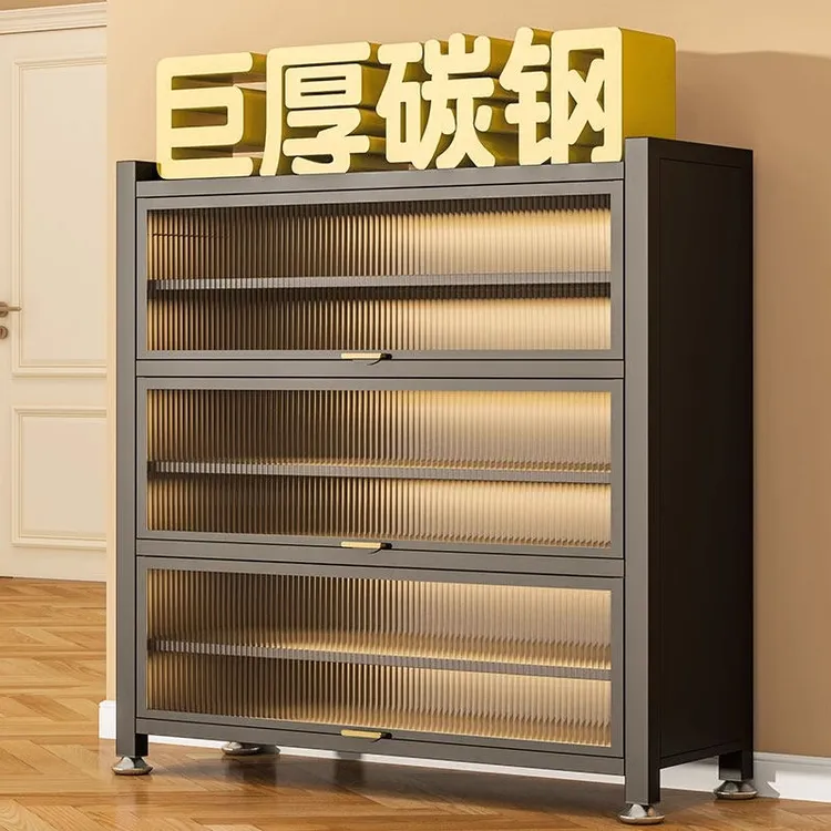 钢制防尘家用门口玄关柜入户多层鞋柜客厅鞋架子多层家用一体靠墙