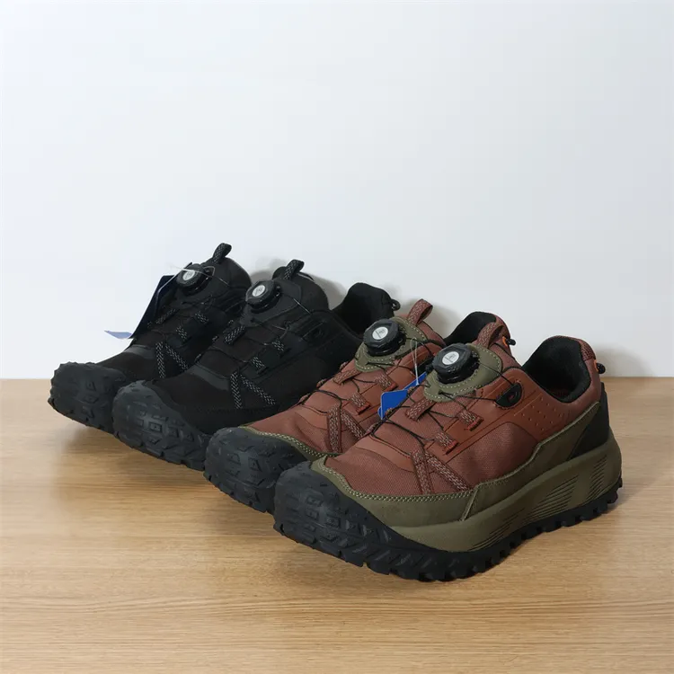 德国美洛头层皮纽扣低帮防波水户外徒步登山鞋男 6753