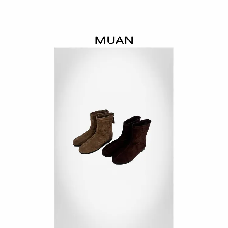 木岸MUAN：《中古瘦瘦靴》定制百搭复古高级宽松短靴女LL-36-15