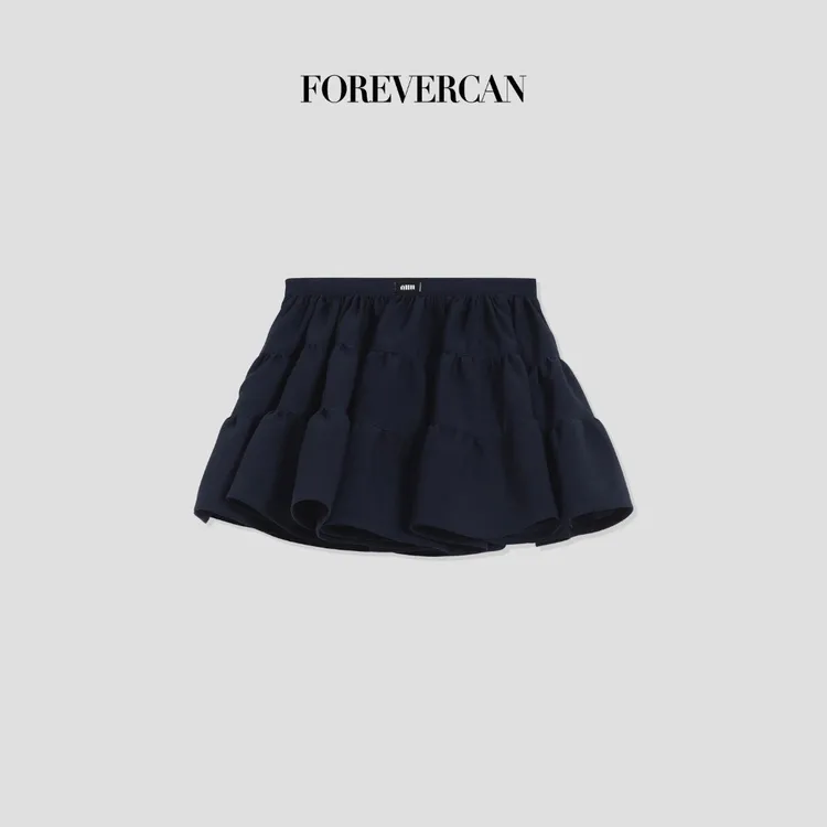 FOREVERCAN“椰蓝朵朵”高腰蓬蓬蛋糕裙半身裙裤 SD21837B