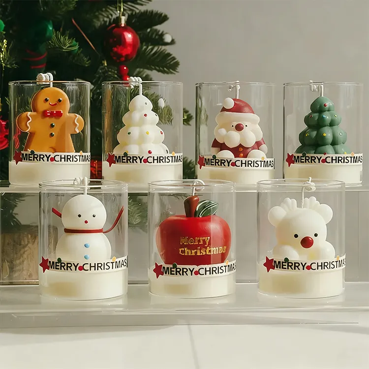 香薰蜡烛圣诞节礼物送女生朋友伴手礼品圣诞树苹果蜡烛装饰摆摆件