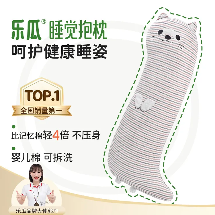 乐瓜【大肥猫】人体工程学睡觉抱枕可拆洗透气夹腿侧睡专用床上神器