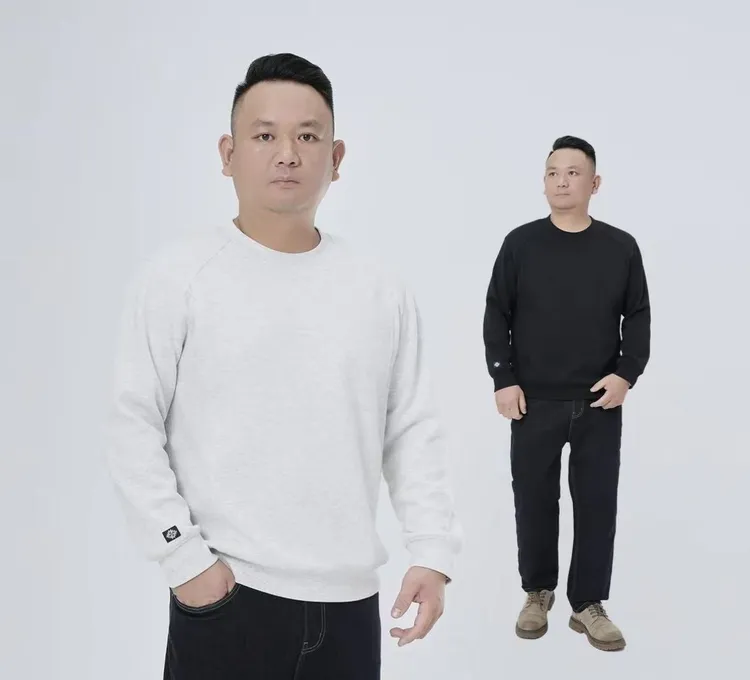 男春秋宽松卫衣秋季原创罗纹拼接卫衣百搭圆领高级感长袖打底衫