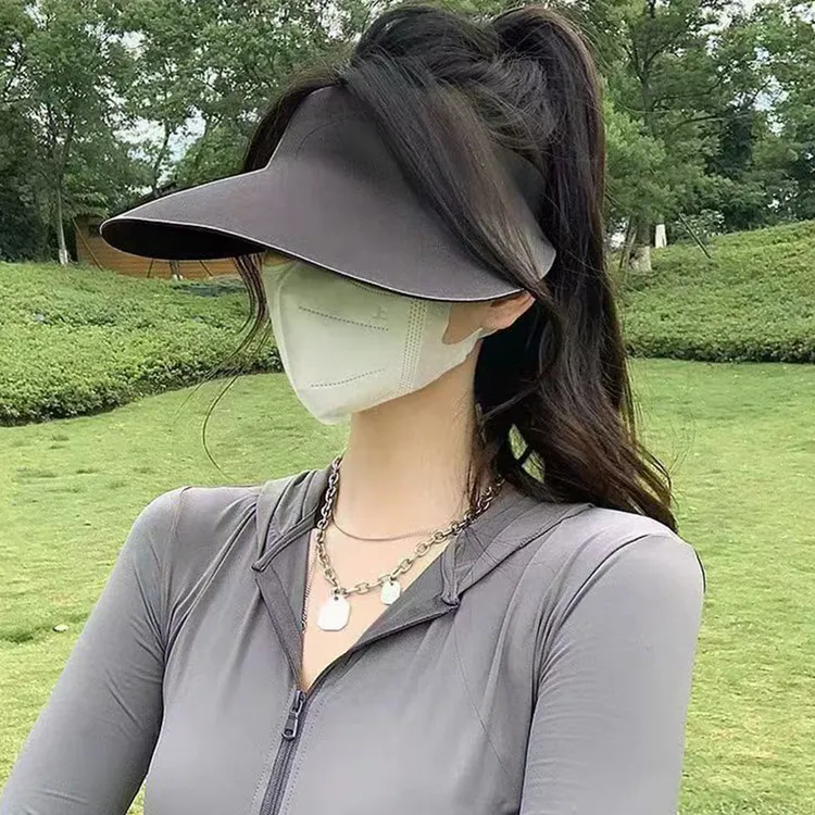 3D无痕一体防晒帽户外出行骑行防紫外线空顶帽夏季出游遮阳帽