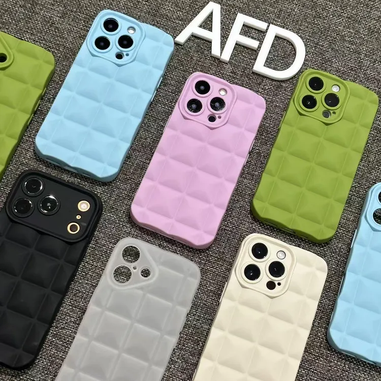 GGBond莫兰迪立体格子适用iPhone17/16promax手机壳14潮苹果15/13