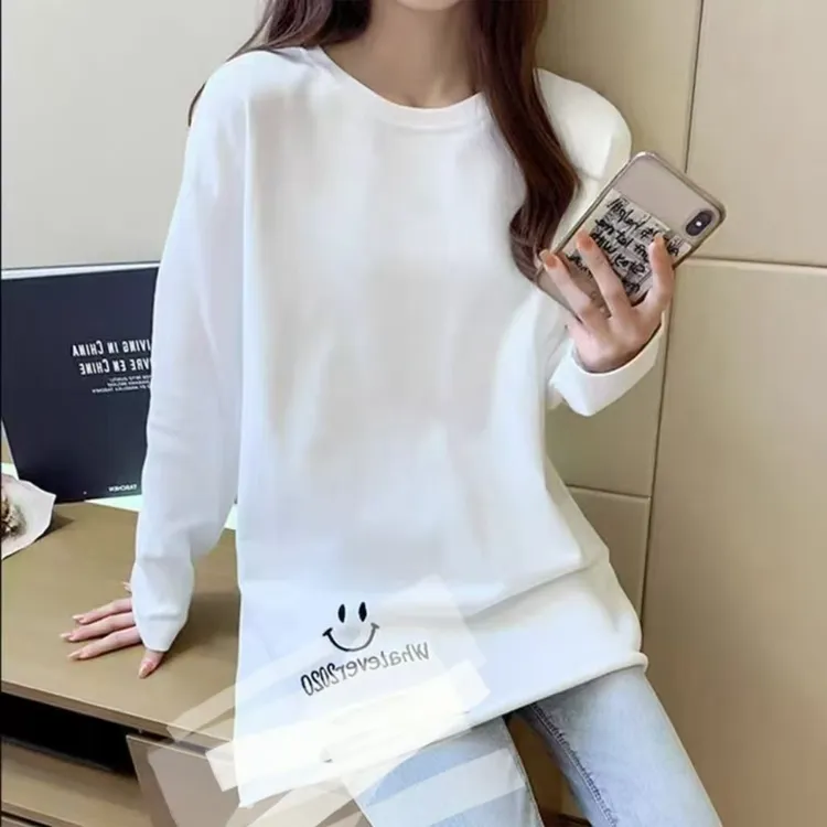 大版型加绒中长款T血