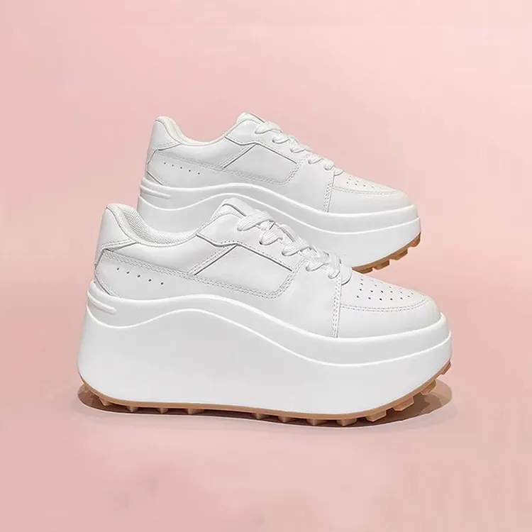 增高小白鞋女秋冬新款百搭女款小个子松糕厚底鞋8cm休闲运动鞋