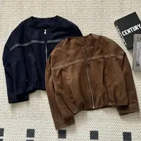 【米可家】重工刺绣麂皮绒外套2965