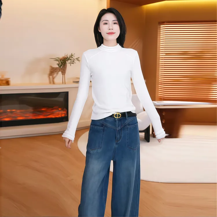 【温柔恋人】Mayya Plus麦芽定制款气质显瘦半高领百搭上衣32547633