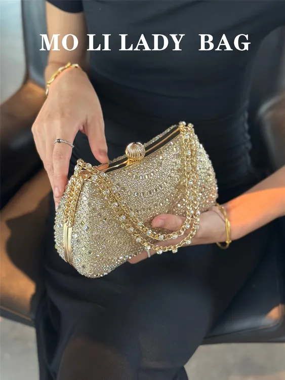时尚镶钻宴会包链条手提包礼服旗袍包喜婆婆新娘包放红包手机