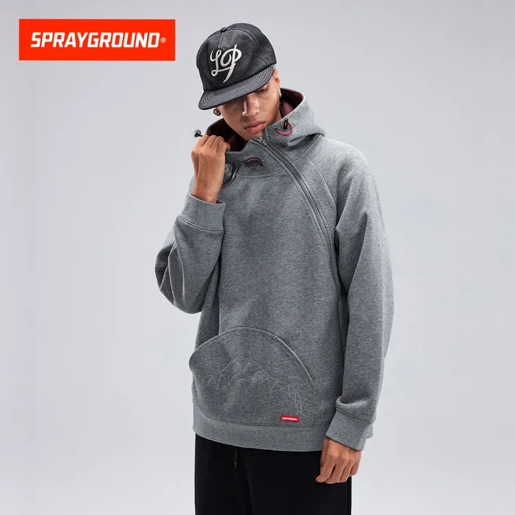 SPRAYGROUND双11好物鲨鱼嘴连帽双拉链卫衣琥珀流光JM WE133313