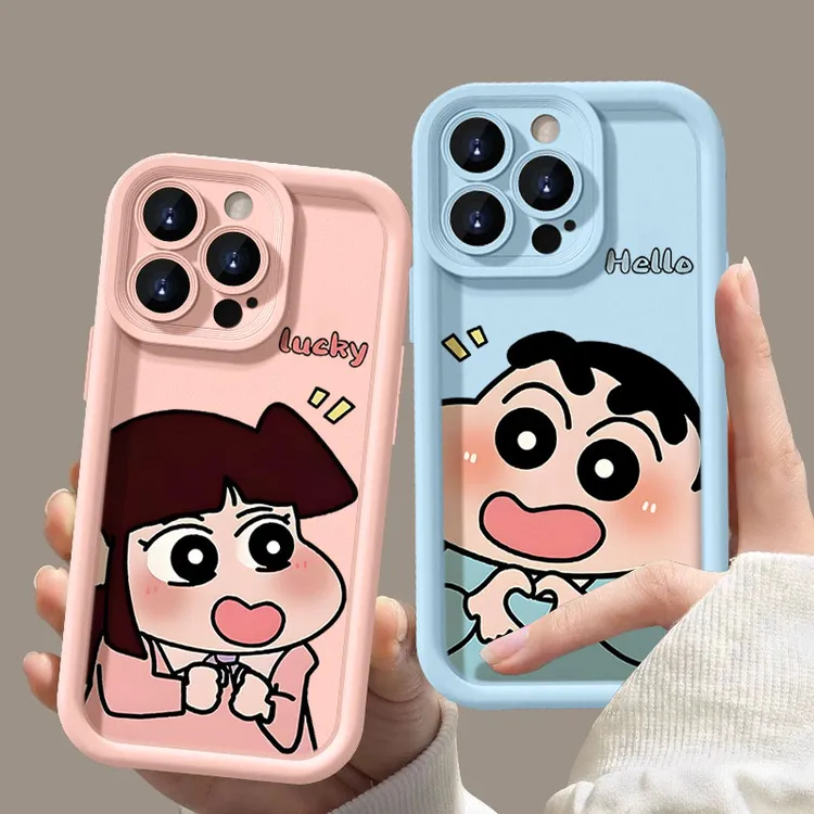 比心小爱小新适用iphone16苹果手机壳15promax硅胶14131211情侣