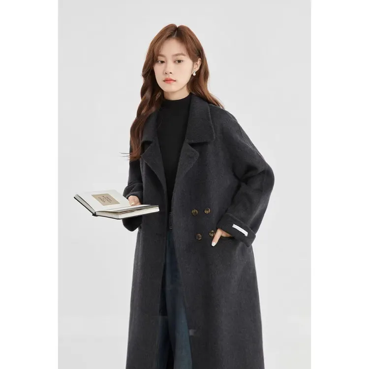 【婷婷家】小个子秋冬宽松韩系双面大衣外套#5230