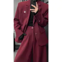 龙叨叨秋季新品轻奢高级感设计款西装套装男痞帅宽松休闲西服西裤