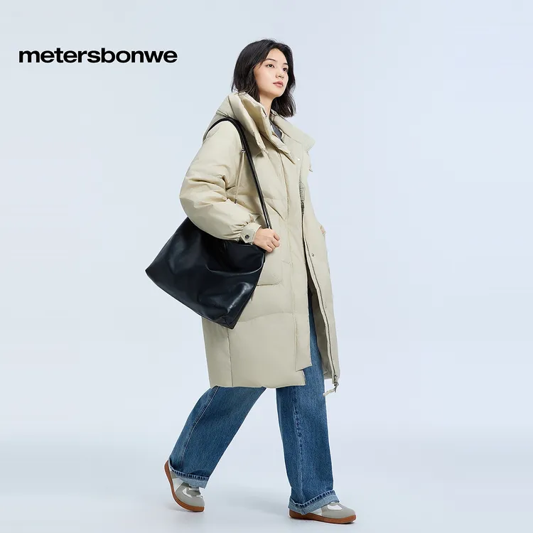 【达人专属】美特斯邦威羽绒服女25冬新款时尚中长款鸭绒服732761