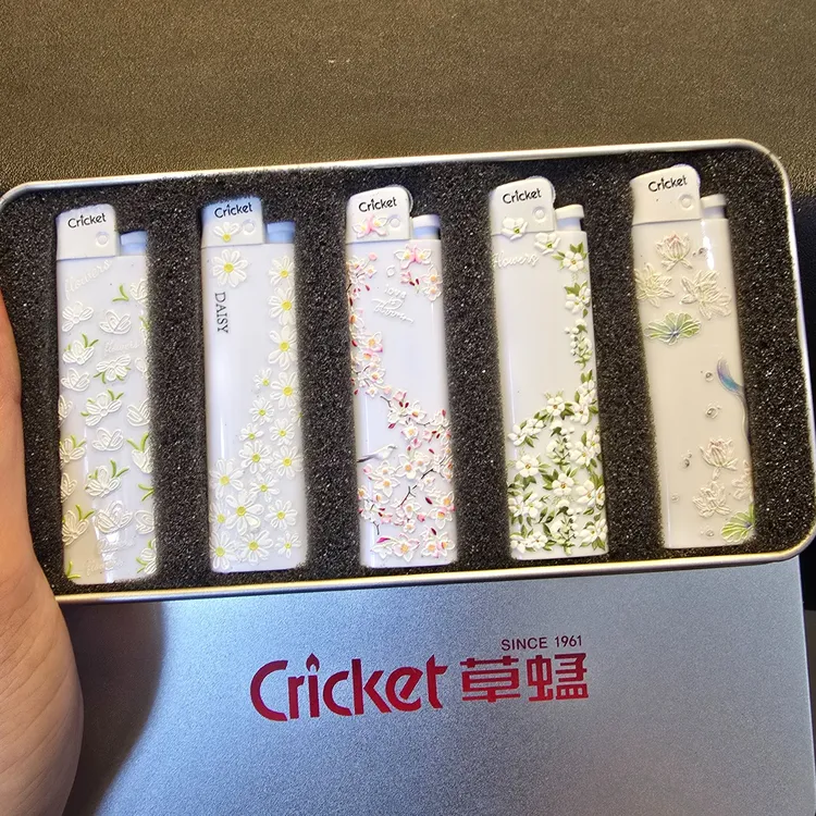 繁花似锦艺术系列草蜢手作创意潮流国风文化素雅明火正品打火机