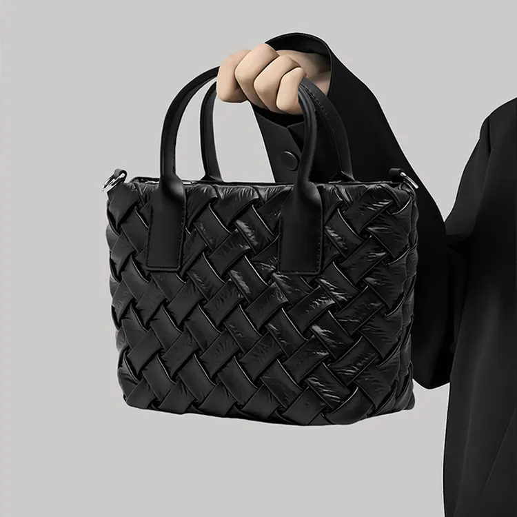 小众设计编织托特包包女2025新款时尚褶皱斜挎包高级感单肩手提包