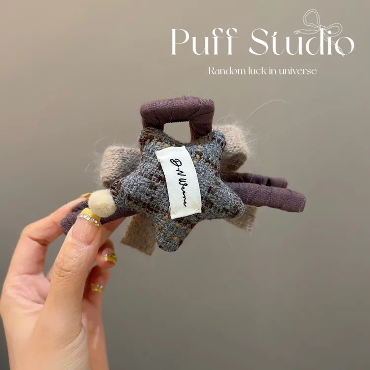 韩国东大门新款AB紫色星星蝴蝶结抓夹百搭气质发饰盘发鲨鱼夹子