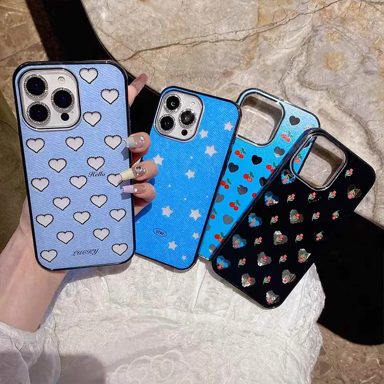 樱桃爱心新壳体防摔适用苹果16promax手机壳iPhone15/14保护套13