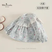【Ms.Puala花间鹿语】童装婴幼儿衬衫秋款蓝白碎花女宝纯棉长袖衬衣