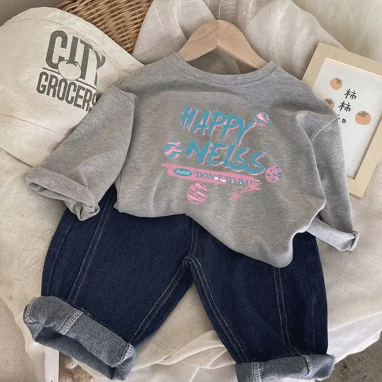 小板牙男女童宝宝t恤长袖秋装春秋款婴儿童装打底衫宝宝小童上衣t