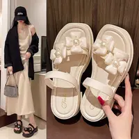 【万达清仓】爆款甜美四季新款花朵厚底软底鞋女外穿踩屎感拖鞋1-3