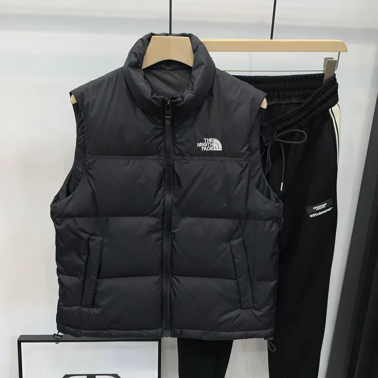 2025冬季新款男士外套潮牌白鸭绒马甲保暖羽绒服刺绣休闲坎肩背心