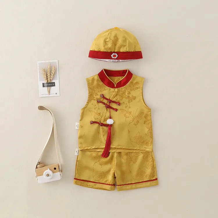 不二间【版权已注册，仿版必究】国风高端类夏季婴幼儿分体套装童装