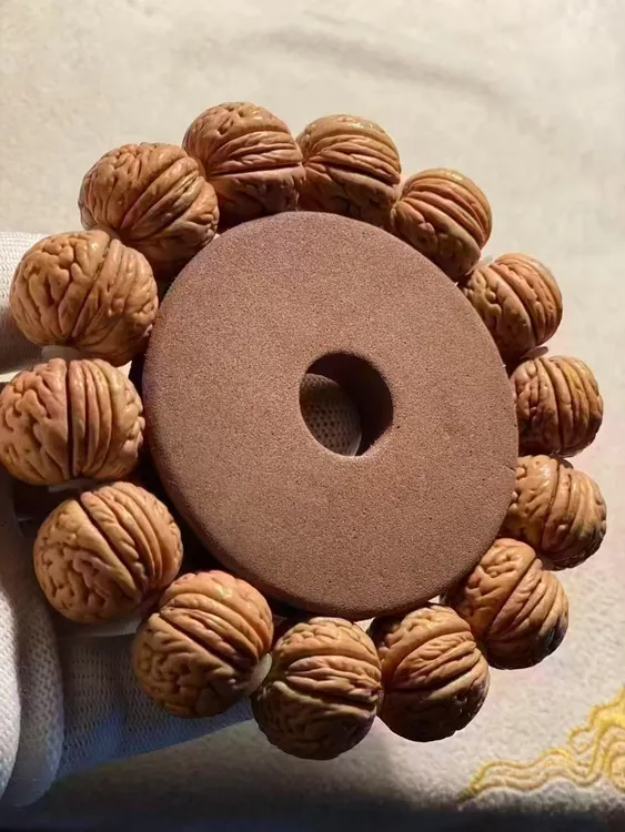 脑纹野生桃核散籽手串毛桃核