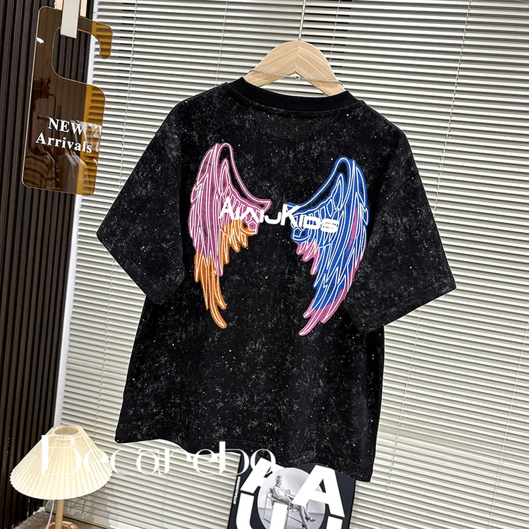 130-190【淏妈原创】青少年2025中大童短袖t恤男童夏装上衣儿童潮牌