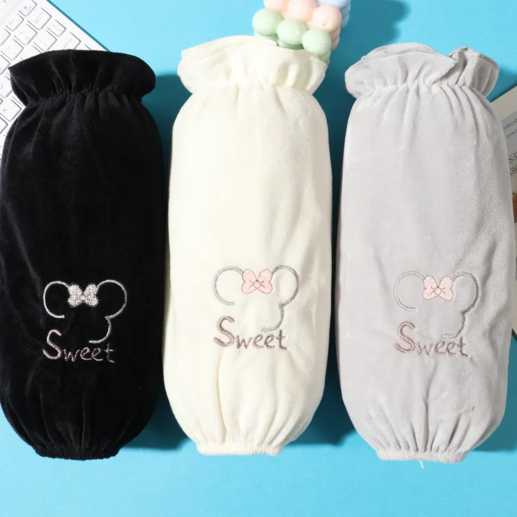 秋冬季毛绒防脏长款ins袖套女工作居家保暖家务办公防污上班袖头