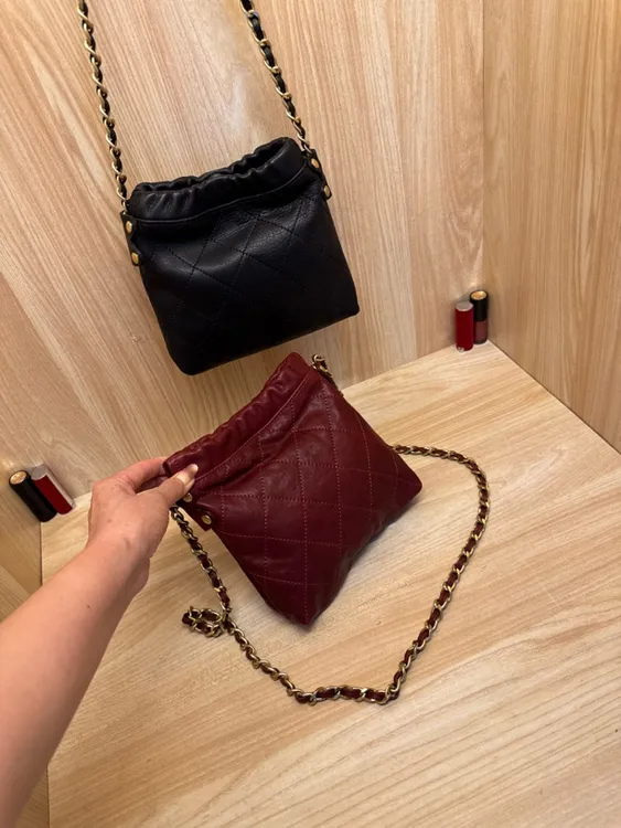 复古皮全铜五金小香风流浪垃圾袋包