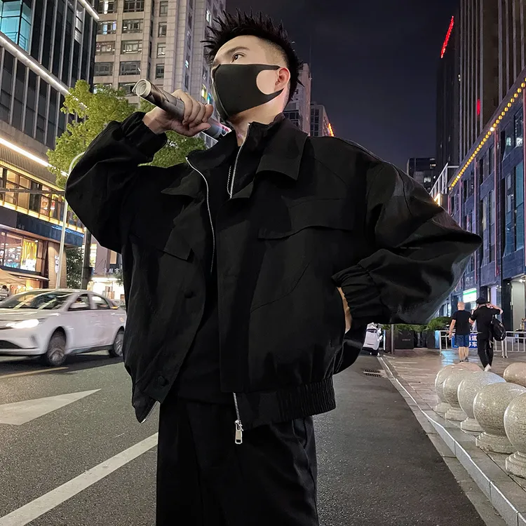 假两件外套男款秋冬2025新款高级设计感潮牌痞帅解构短款工装夹克