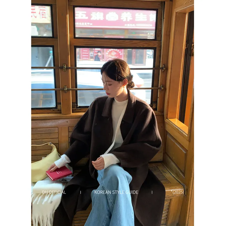 DH OFFICIAL 大花【德芙大衣 coat】冬款山羊绒气质双面呢长款外套