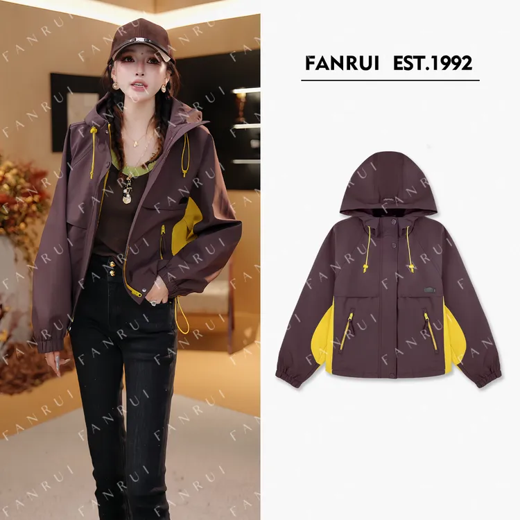 FANRUI/泛芮「双幕之迹」双色拼接时尚高级感冲锋衣外套B18438