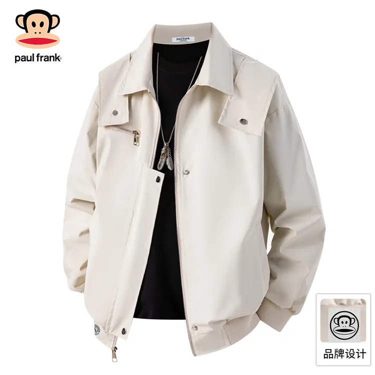 PaulFrank/大嘴猴翻领工装夹克男秋季新款潮牌高级感宽松休闲外套