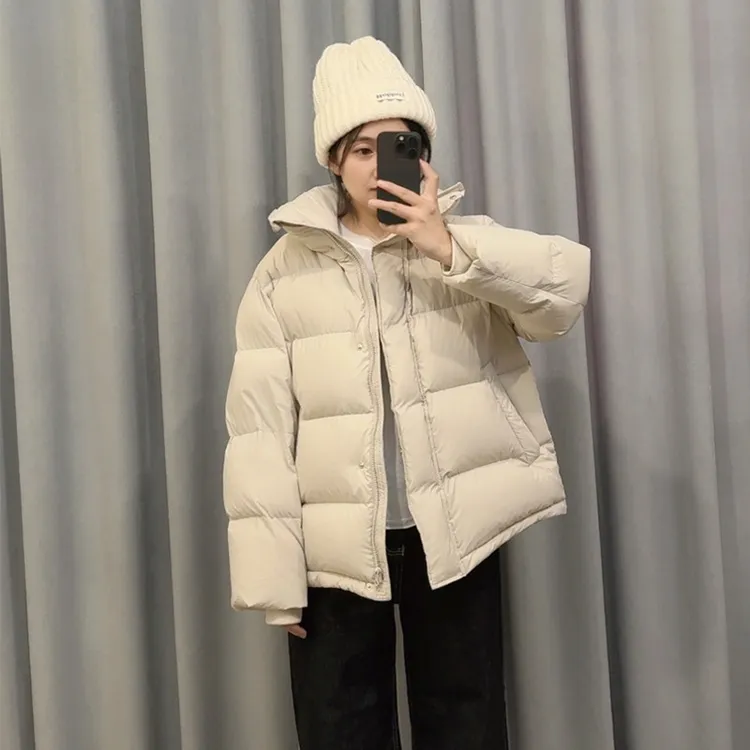 UCUB/若宿新款95白鸭绒韩系羽绒服女款加厚高立领简约外套宽松