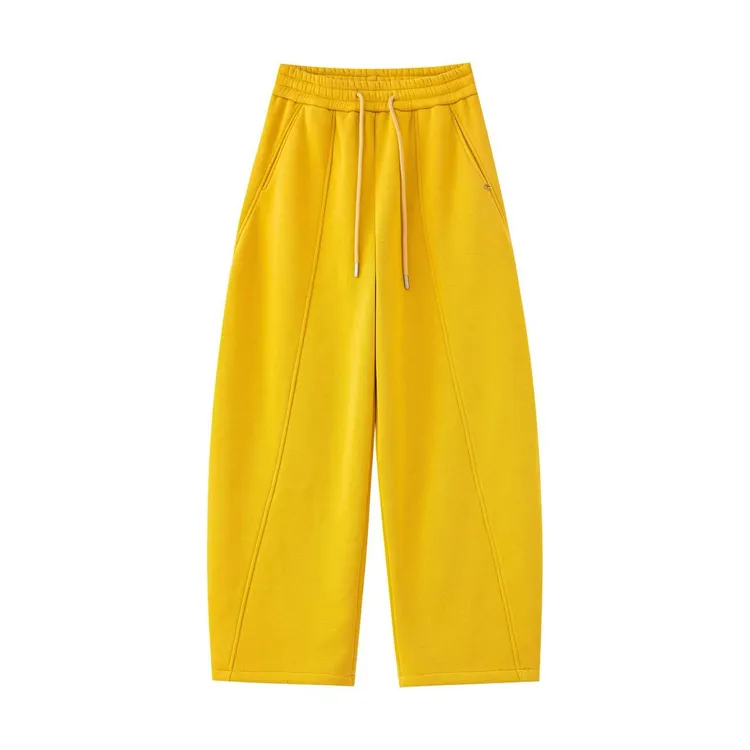 【姚姐定制】358冬季欧货加绒加厚高腰显瘦休闲弯刀卫裤