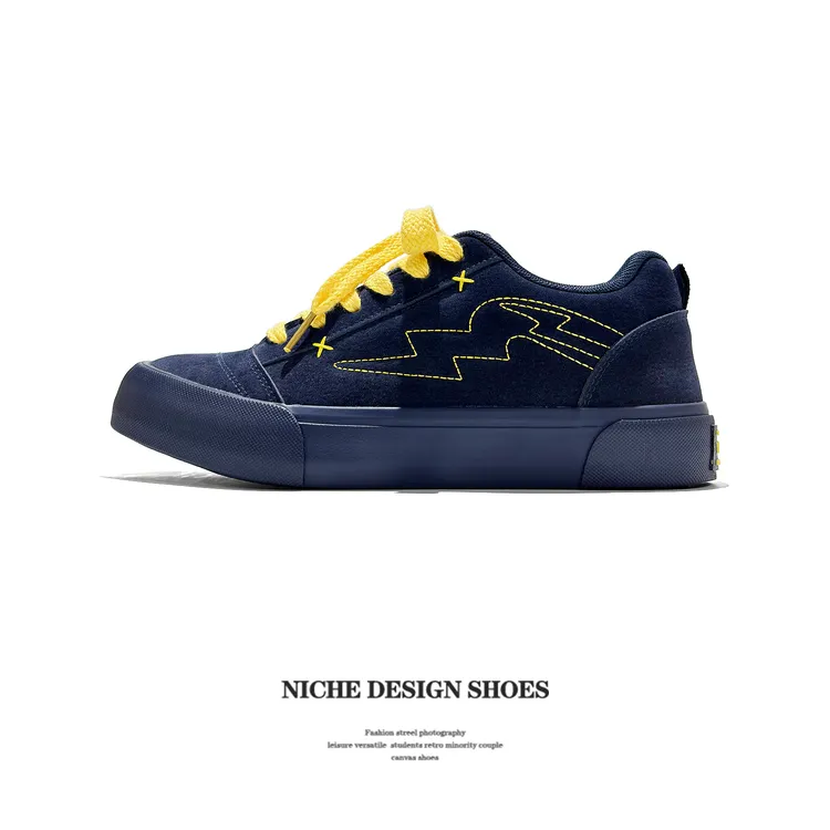 男鞋子藏青色闪电面包滑板鞋男街头潮流板鞋百搭运动休闲美式男